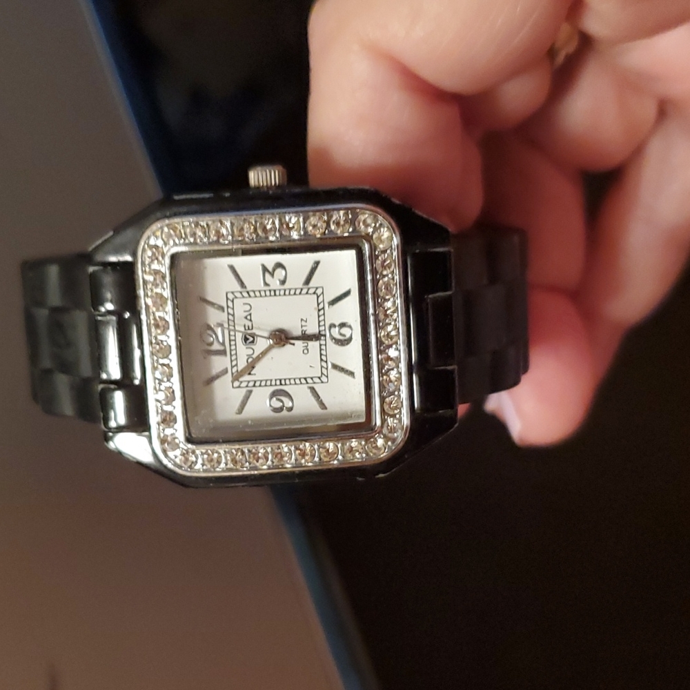 Black watch with rhinestones